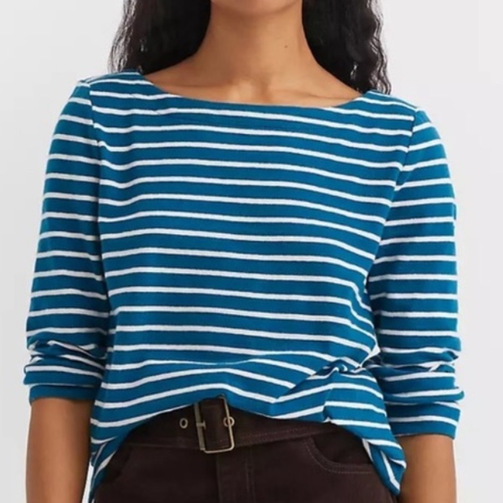 LOFT Coastal Strip Everyday Slub Tee Shirt